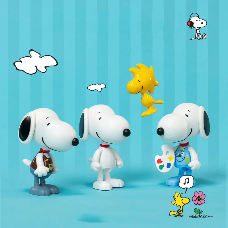 Аниме Kawaii мультфильм Snoo сцена моделирование серии головоломки игрушки собранные