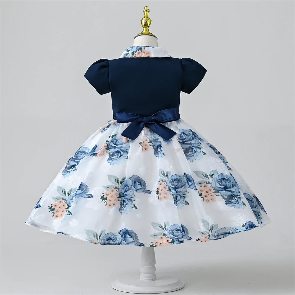 Детское платье с цветочным принтом на возраст 5-9 лет