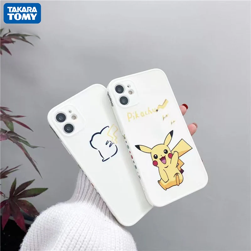 

Pokemon for IPhone 13 13Pro 12 12Pro Max Cute Case for Women 2022 Anime Pikachu White Mobile Phone Case for Girl Couple Gift