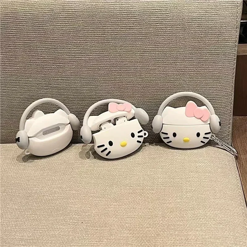 Защитный чехол для наушников Sanrio Hello Kitty милый с Bluetooth Airpods 1 2 3 Pro мягкий Kawaii подарки