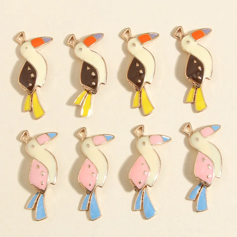 

10 шт., эмалевые подвески в виде птицы, 34 х14 мм