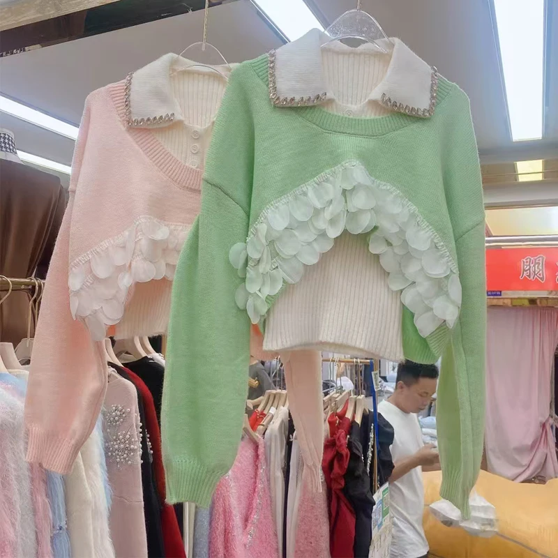 Осенне-зимний комплект женский новый корейский свободный вязаный свитер с