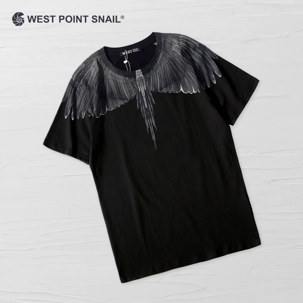 Футболка с принтом Крылья для мужчин и женщин повседневная Готическая рубашка
