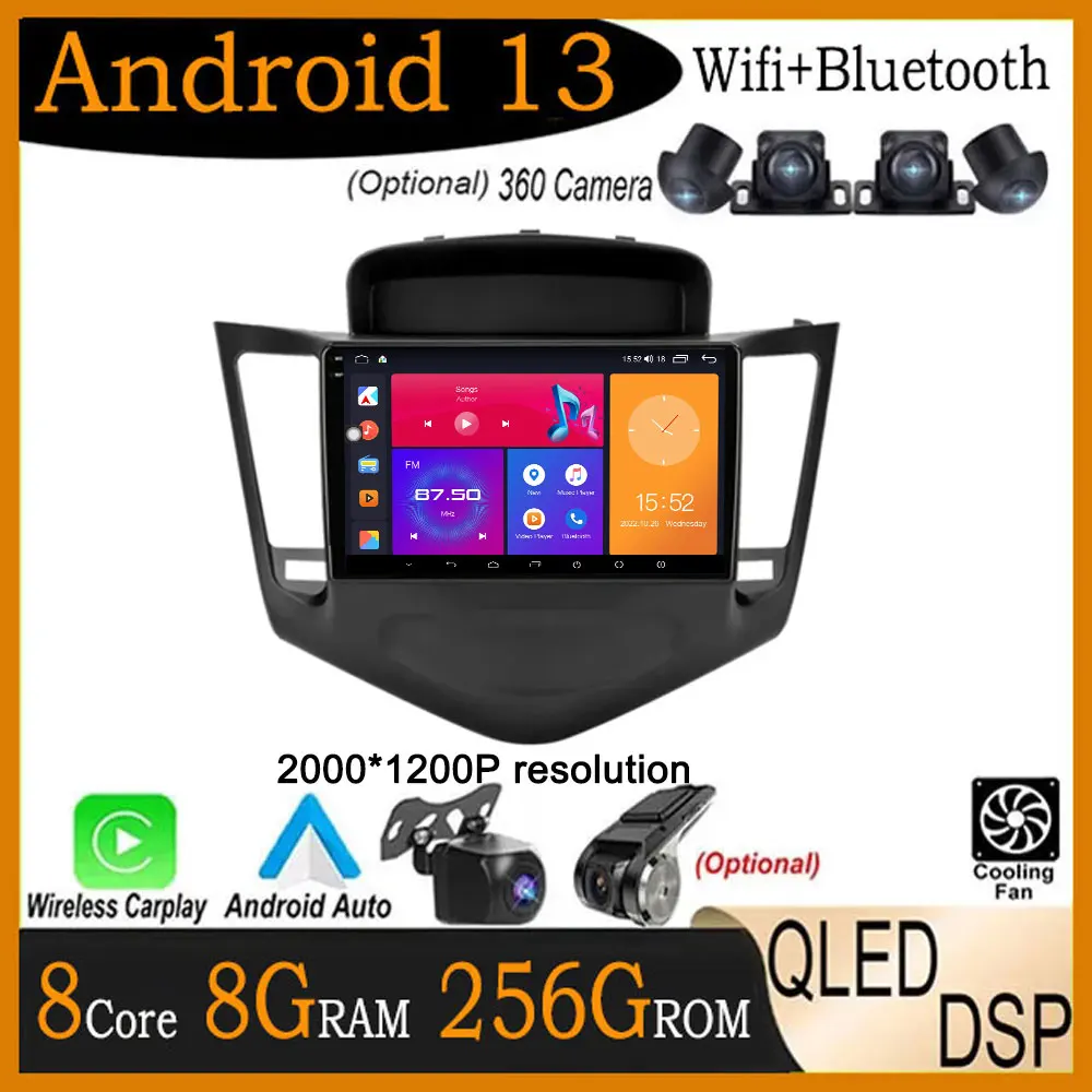 

Автомобильная магнитола RDS DSP Android 13 для Chevrolet Cruze 2008-2012, стерео, мультимедийный видеоплеер, навигация, головное устройство для Carplay с GPS
