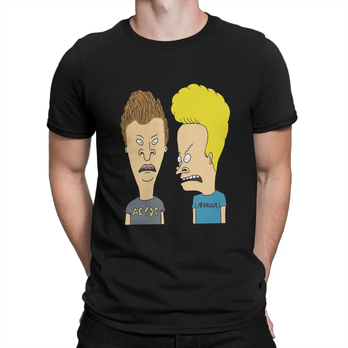 

Мужская футболка B & B с забавным саркастическим рисунком Beavis и Butthead, графическая футболка в стиле Харадзюку, мужские топы с круглым вырезом