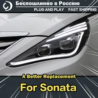 AKD Car Styling Headlights for Hyundai Sonata 8 MK8 2010-2014 LED Headlight DRL Head Lamp Led Projector Automotive Accessories