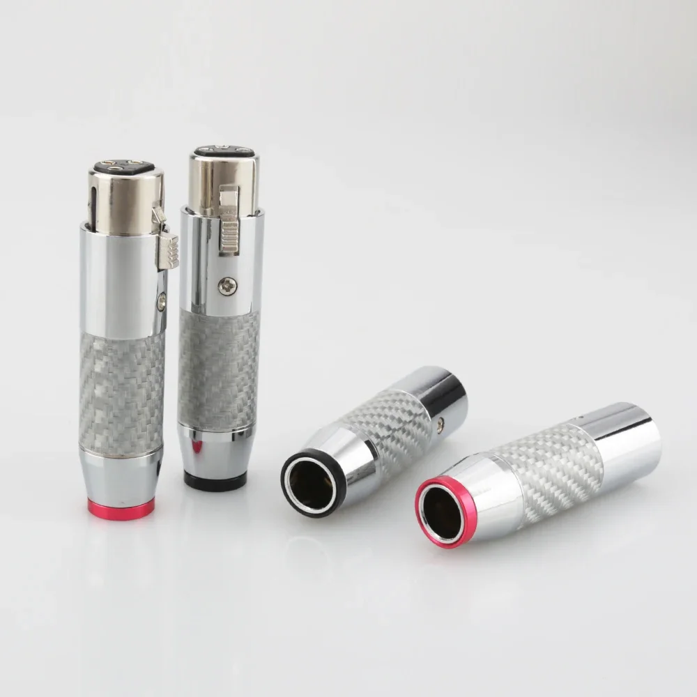 Высокое качество Hi-Fi аудио 3-контактный штекер и гнездо черный красный углеродное