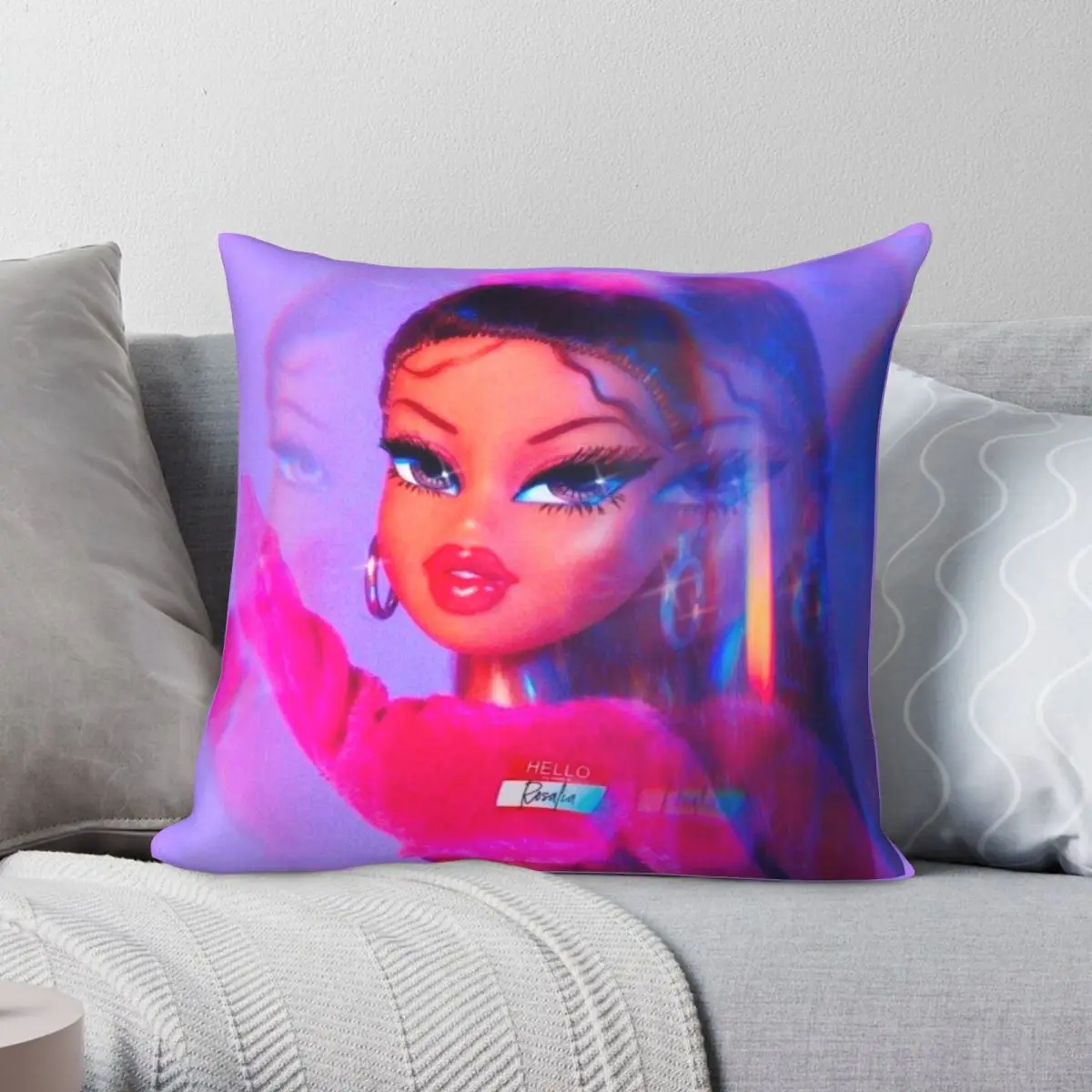 

Bratz Dolll Aesthetic Square Pillowcase Polyester Linen Velvet Creative Zip Decor Throw Pillow Case Sofa Seater Cushion Cover