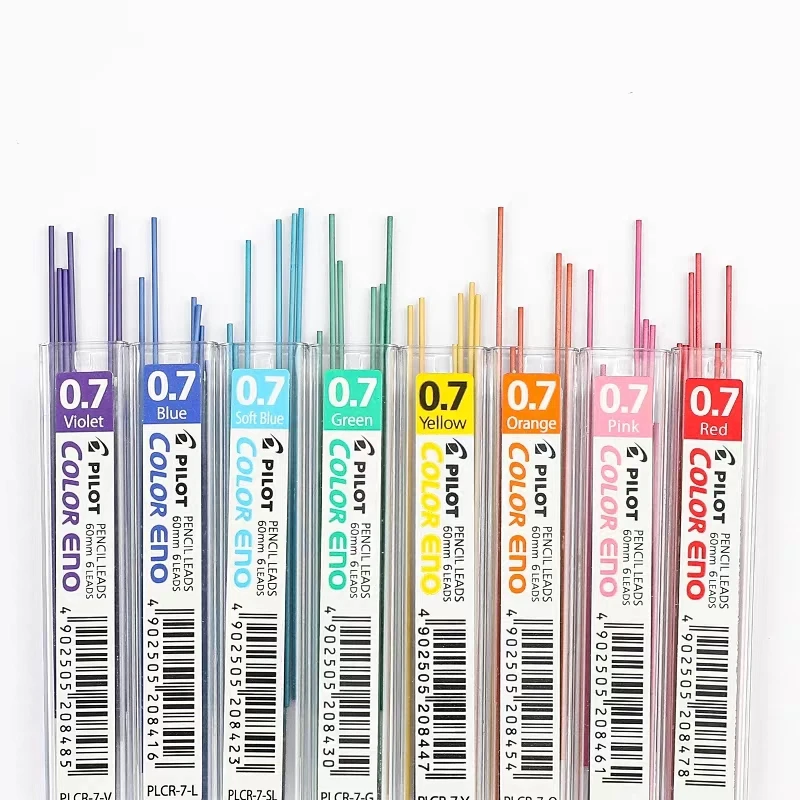 Lead 0.7mm 8 Color Set Red Orange Yellow Green Soft Blue Blue Violet  Pink