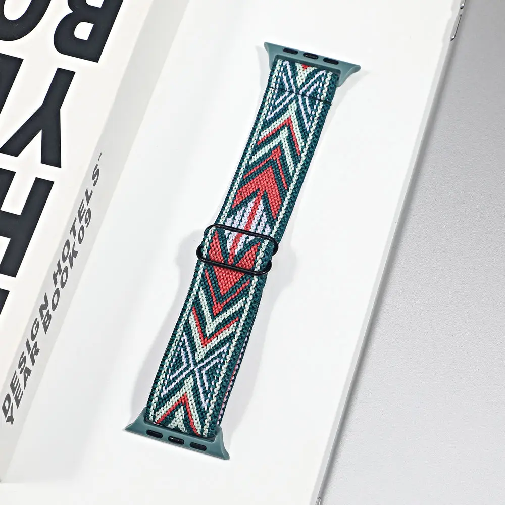 

Ремешок нейлоновый для Apple watch band 40 мм 41 мм 38 мм 44 мм 45 мм 40, эластичный регулируемый соло-браслет для iWatch se 5 4 3 6 7