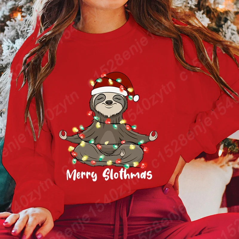 Рождественские женские пуловеры с надписью &quotMerry Slothmas&quot без косточек