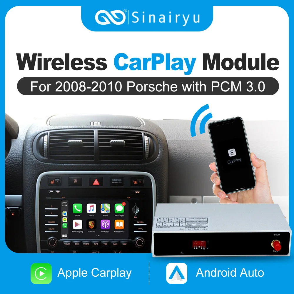 

Sinairyu Carplay интерфейс для Porsche PCM3.0 Cayenne Turbo 997 987 Android авто беспроводной модуль Apple Carplay Wi-Fi задняя камера