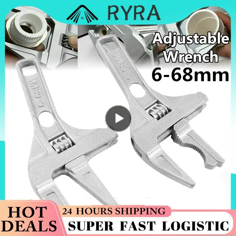 

Adjustable Wrench 16-68mm Large Opening Bathroom Spanner Sewer Pipeline Plumbing Tube Nut Key Repair Hand Tool DIY