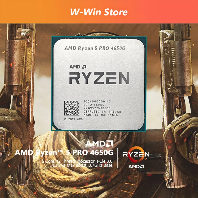 AMD Ryzen 5 PRO 4650G R5 PRO 4650G 3.7 GHz Six-Core twelve-Thread 65W CPU Processor L3=8M 100-000000143 Socket AM4 NO FAN
