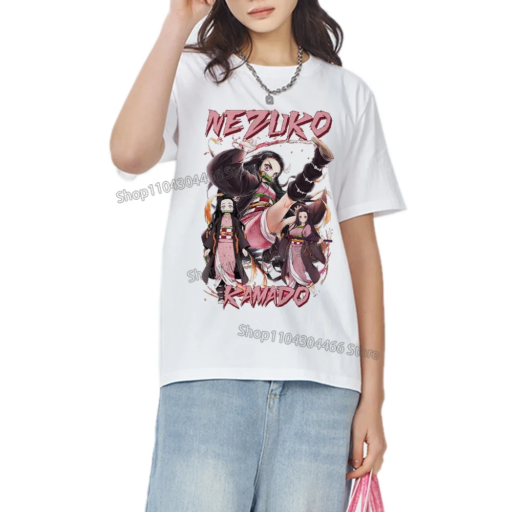 Футболка Убийца демонов из 100% хлопка футболка в стиле аниме для мужчин женщин