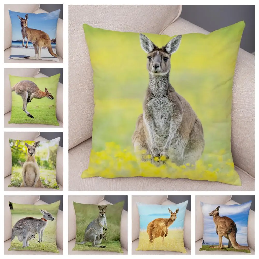 

Australian Kangaroo Pattern Print Pillowcase Cushion Cover Wildlife Pillowcase Bedroom Living Room Decor