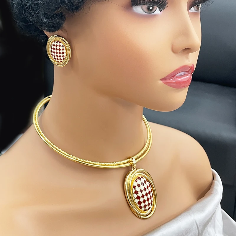 Fashion Jewelry Jewelry Sets Necklace And Earring For Women ensembles de bijoux de dubaï bijoux