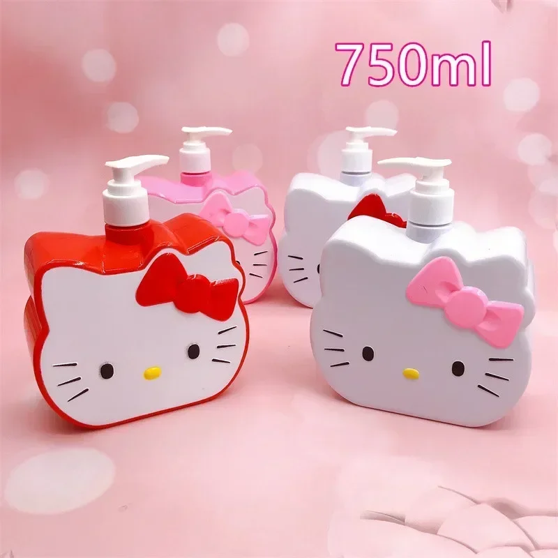 Новый мультфильм Hello Kitty милый 750 мл пресс-бутылка для ванны шампунь