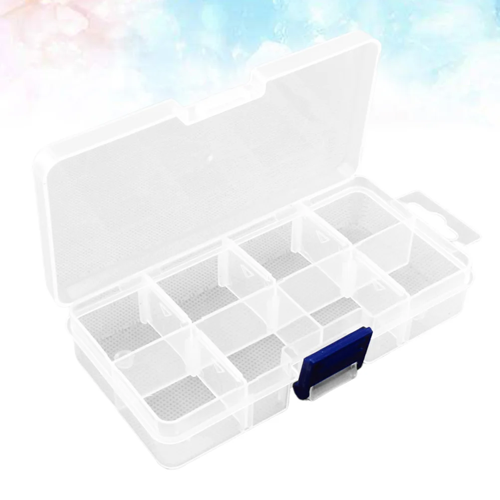 

Box Organizer Jewelry Clear Storage Transparent Grids Tackle Compartments Craft Case Grid Nail Container Bead Beads Earrings