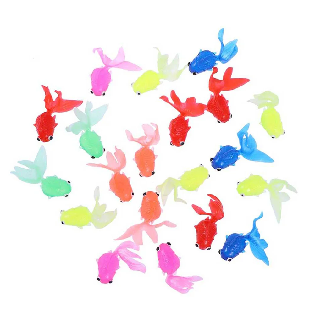 

50 Pcs Realistic Goldfish Funny TPR Goldfish Model Figures Set Party Favors Gifts for Kids Children Mixed Color