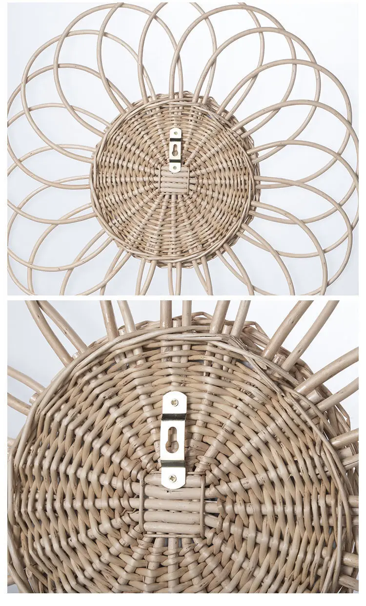 Декоративное зеркало 40*40 см новое подвесное из ротанга круглое настенное в стиле