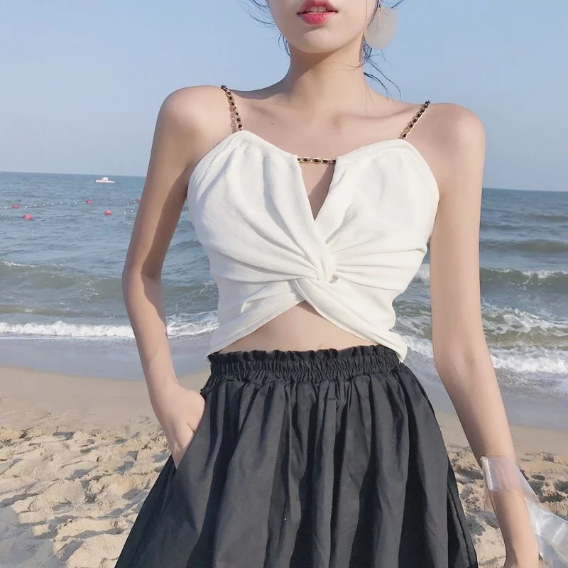 

Women Summer Tanks Camis Vest Fashion Casual V-Neck Ladies Street Tanks Tops Tees Hotsweet B3235