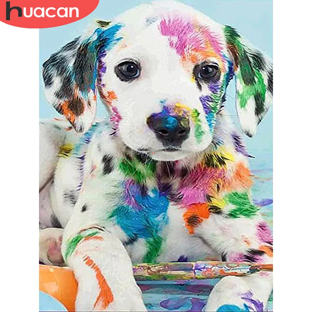 

HUACAN 5D DIY Полная квадратная круглая Алмазная вышивка собака алмазная живопись фотография