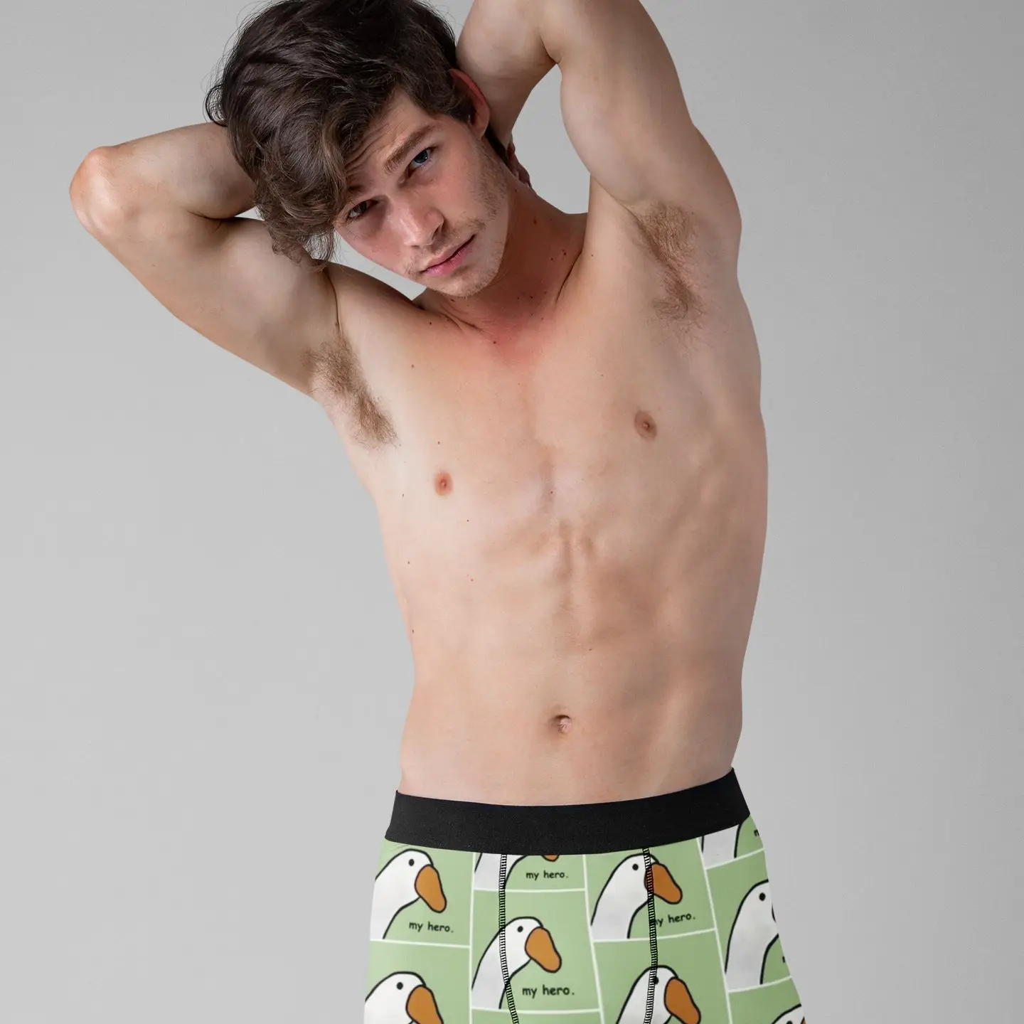 

Goose Underwear Males Printed Funny Trunk Sublimation Trenky Polyester Boxer Brief