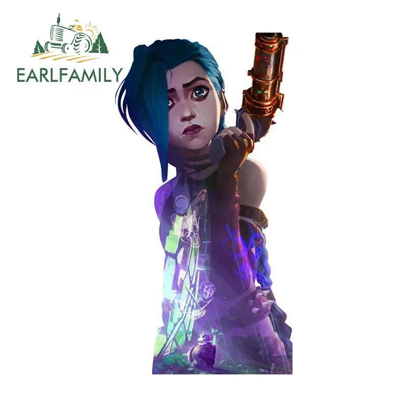 

EARLFAMILY 13 см X 6,7 см для Arcane Jinx League of Legends, автомобильные наклейки, простые индивидуальные наклейки, виниловый декор для ноутбука, автомобильная этикетка