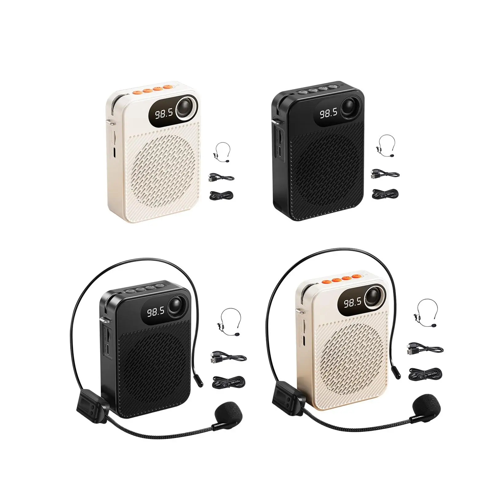 

Voice Amplifier LED Display Rechargeable Portable Voice Amplifier for Teachers Classroom Yoga Fitness Singing Outdoors