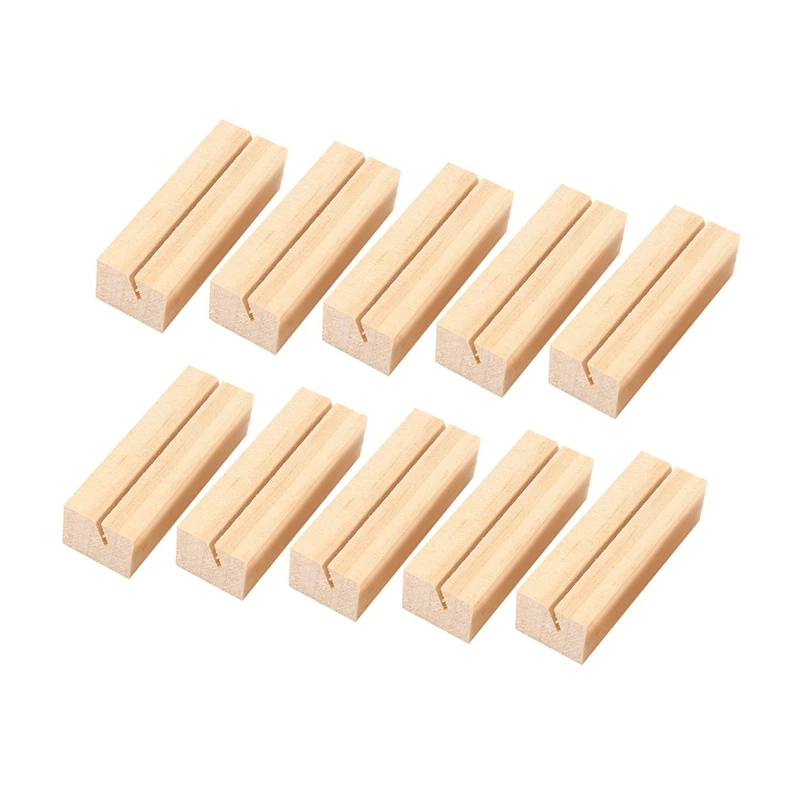 

20 Pieces Wood Place Card Holders, Wooden Table Number Holder Memo Stand Clamps Stand Card Desktop Message Crafts For Wedding Di