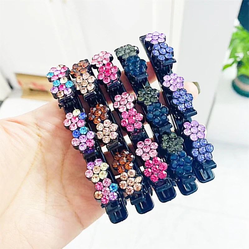 

Double Fixed Weave Hair Clip Sparkling Crystal Stone Different Styles Duckbill Hairpin Hair Accessories Headdress Headwear