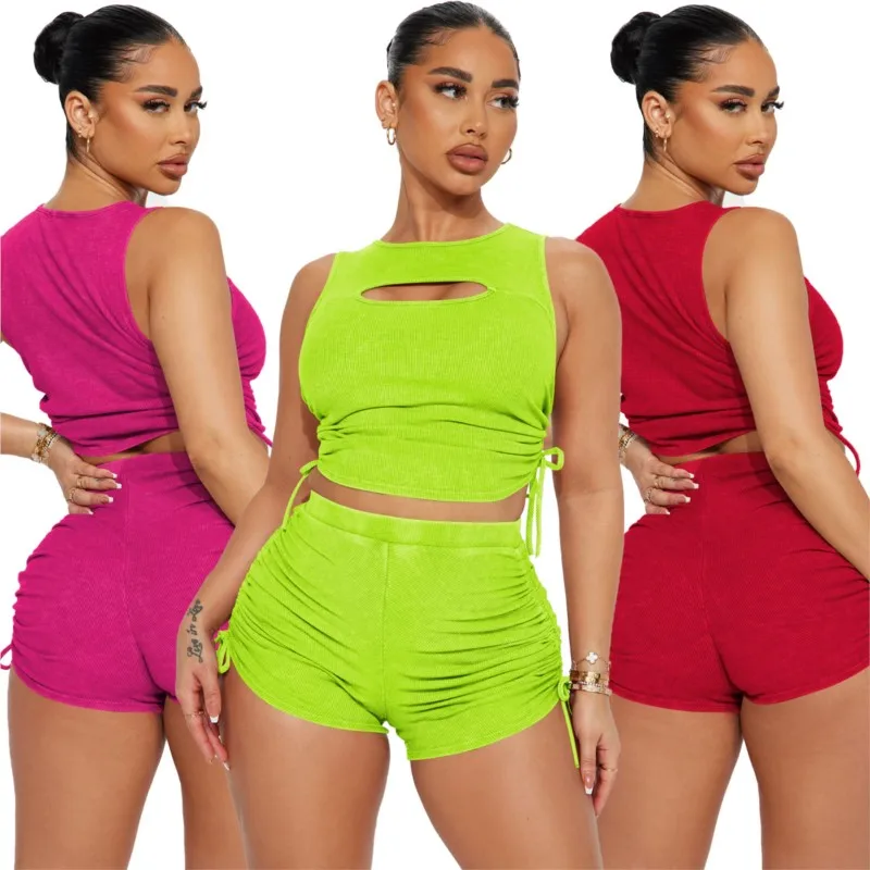 

Bathing Suit Cover Up Women Dress Beach One Piece Swim New Sexy Hollow Thread Pull Two Set Solid Polyester Swimwear Fashion