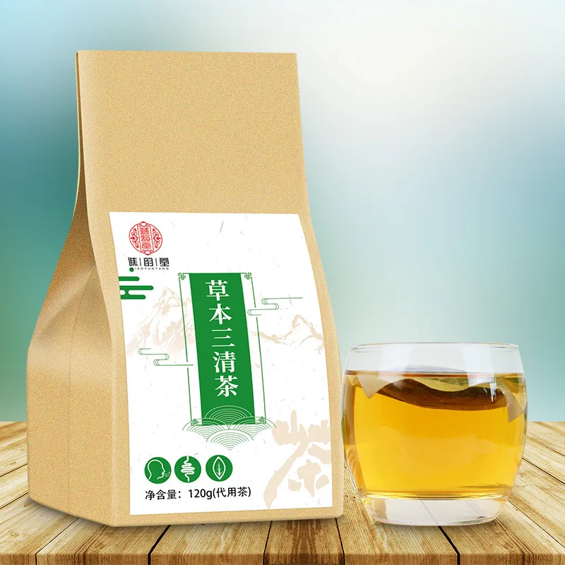 

Herbal Sanqing Tea 240g/60bags Fresh Tea Mint Lotus Leaf Mulberry Leaf Orange Peel Barley Teabag Healthy beauty anti-aging