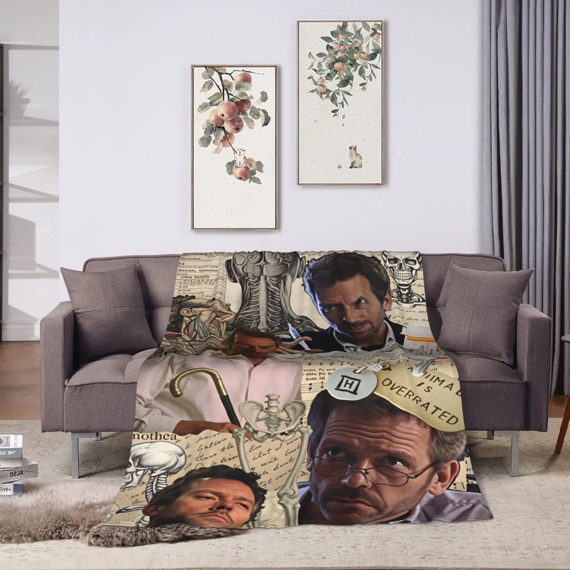 Фото Плед Dr House MD, фланелевое покрывало для пикника, для дивана, кресла, кровати, теплое, мягкое, на заказ, качественное, подарочное покрывало №2