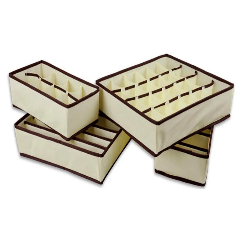 

Household multifunctional 4-piece storage box underwear separator box cover cabinet organizer organizer tie shorts socks buckle