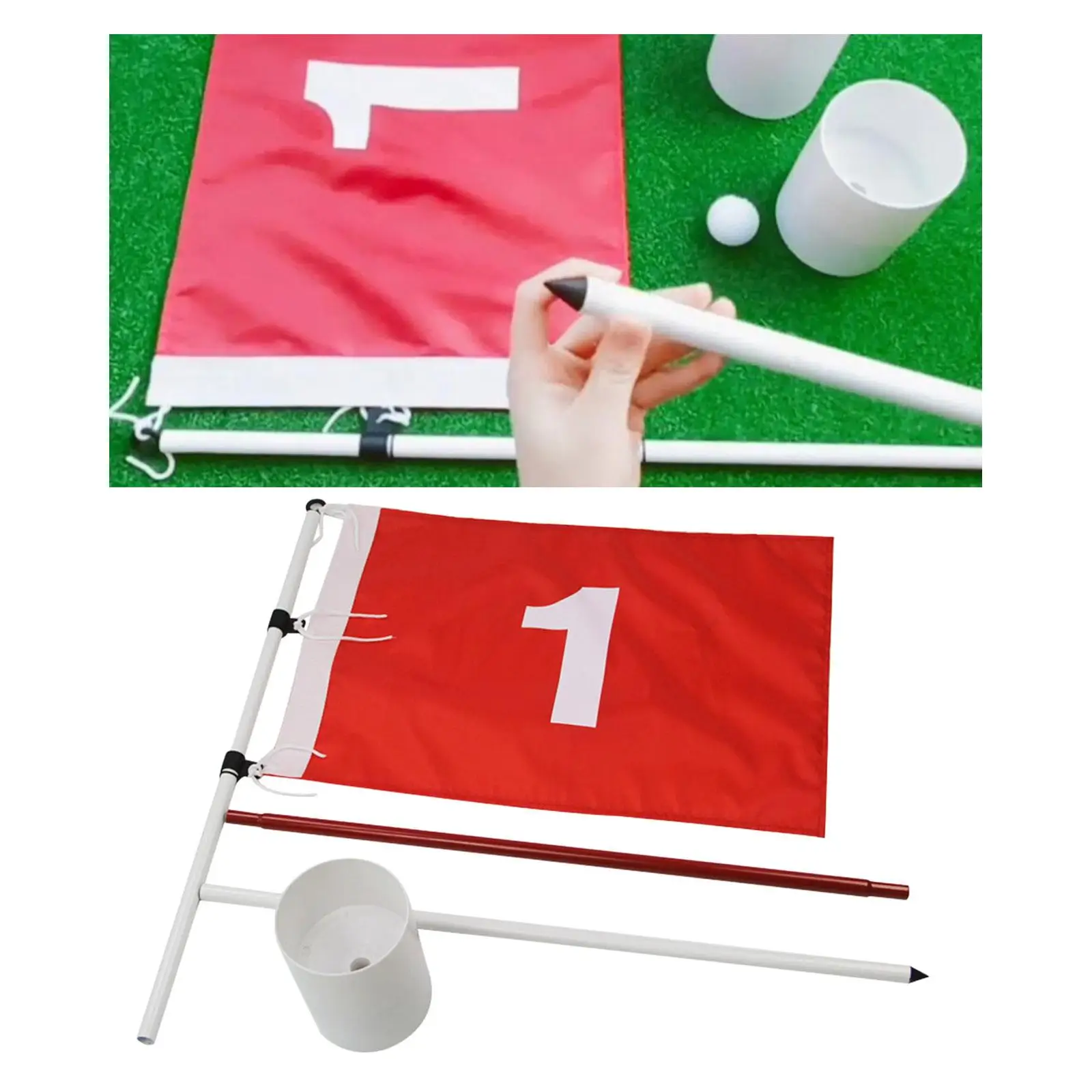 

Golf Club with Flag Nylon Anti-fading Putting Green Flagstick