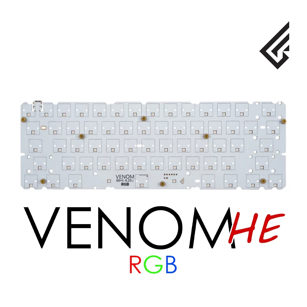 Фото Игровая клавиатура Geonworks Venom 60 HE с поддержкой платформ GH60, tofu60, holy60, толщина корпуса 0.1 мм, быстрый отклик, частота опроса 8000 Гц, веб-драйвер №1