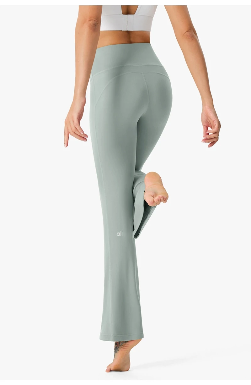 NWT Al Yoga Pants High Waist Fashion Flared Pants Stretch Thin Outer Wear Casual Breathable Yoga Pants Fitness Sports Pants