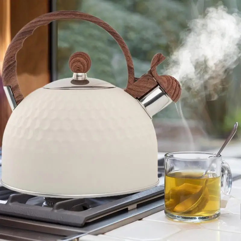 

Whistling Tea Kettle Stainless Steel Instant Water Heater With Rubber-Wrapped Handle Suitable For Home Restaurant Office 2.5L