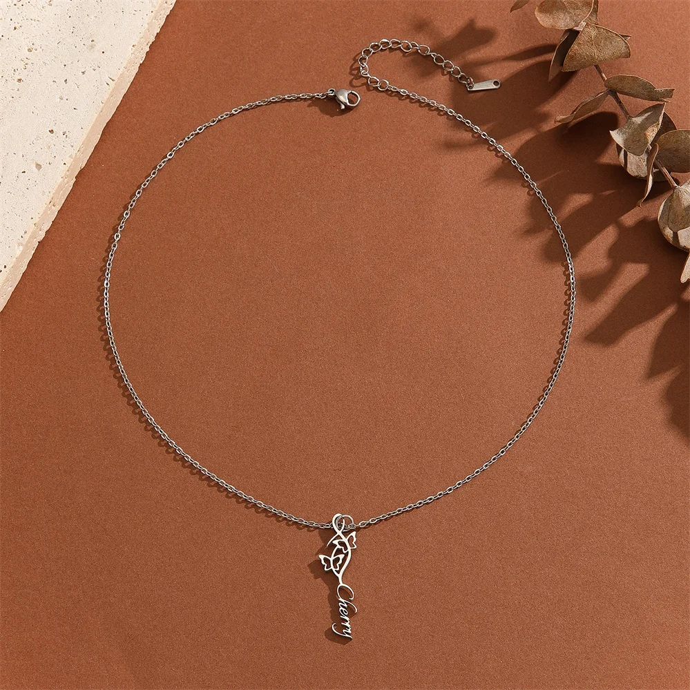 Нержавеющая сталь персонализированное ожерелье с бабочкой на заказ для женщин