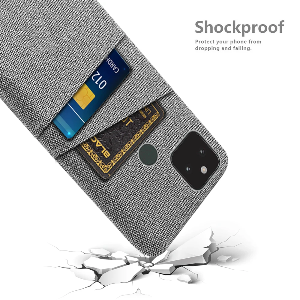 

for Google Pixel 5a Case Funda Coque Capa Case for Google Pixel 5A 5G Coque Dual Card Fabric Cloth Luxury Business Cover