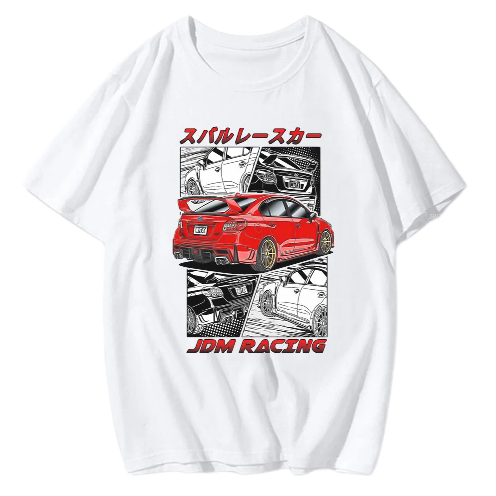 Футболка Initial D JDM Red Subie, мужская летняя футболка в японском стиле аниме Impreza WRX STi, графические топы высокого качества в стиле Харадзюку