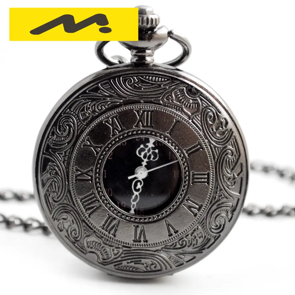 

Unisex Vintage Hollow Carved Roman Numerals Case Mechanical Pockets Watch Gift Roman Numerals Quartz Necklace Pockets