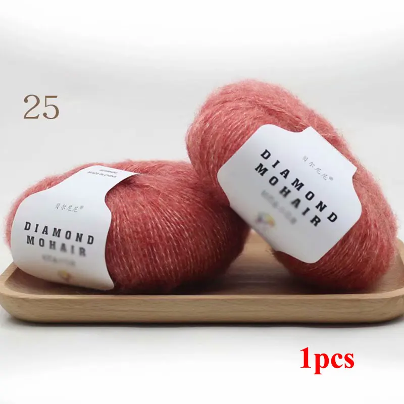 25 г/рулон мохеровая пряжа для вязания крючком недорогая детская шерстяная