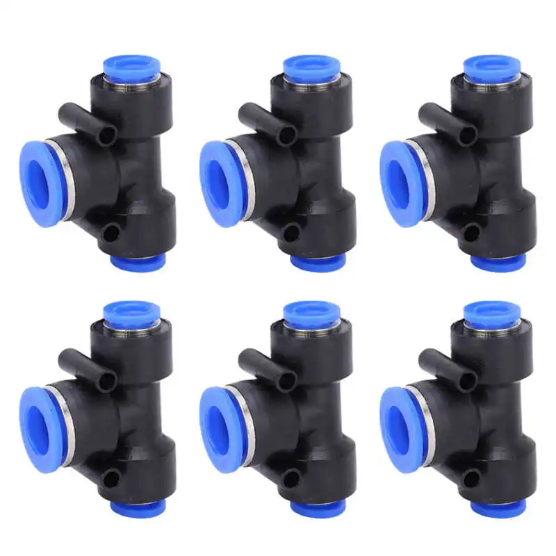 

Brass 50Pcs Quick Connector 3‑Way T‑Type Variable Diameter PU Air Pipe Connecting PEG8-12-8 Pipe Connection