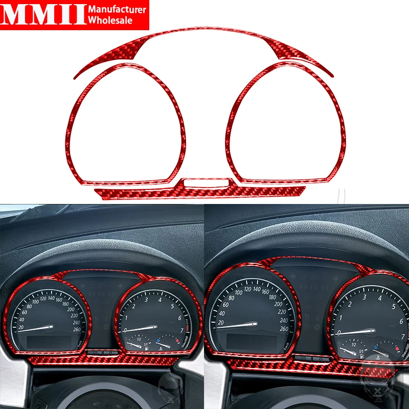 

For BMW Z4 E85 2003-2008 Carbon Fiber Speedometer Instrument Panel Frame Red Interiors Trim Decoration Sticker Car Accessories