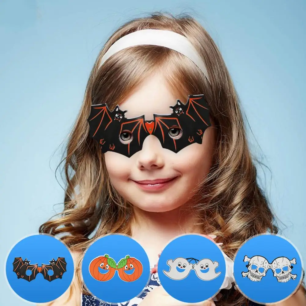 

1 Pair Horror Bat Portable Skull Children Halloween Glasses Party Glasses Paper Halloween Prop