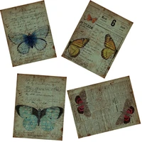 vintage butterfly background material paper junk journal decoration diy scrapbooking old book page craft paper