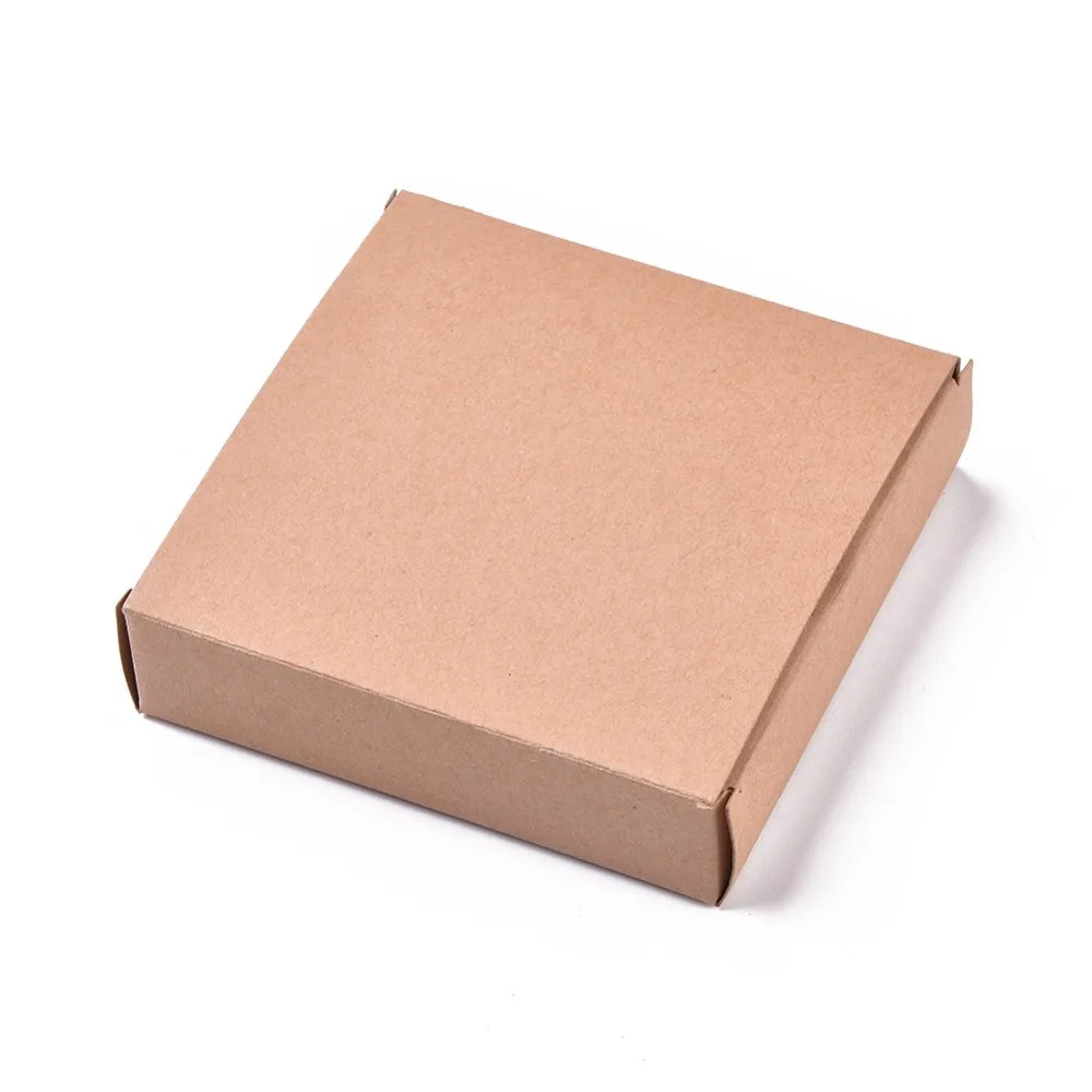 24Pcs Square Foldable Kraft Paper Boxes with Clear PVC Window Wedding Christmas Jewelry Packing Case Candy Storage Containers